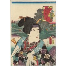Utagawa Kunisada: Seki: (Actor Iwai Hanshirô VII as) Koman, from the series Fifty-three Stations of the Tôkaidô Road (Tôkaidô gojûsan tsugi no uchi) - Museum of Fine Arts
