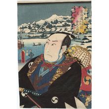 Utagawa Kunisada: Takanawa, between Nihonbashi and Shinagawa: (Actor Sawamura Sôjûrô III as) Yuranosuke, from the series Fifty-three Stations of the Tôkaidô Road (Tôkaidô gojûsan tsugi no uchi), here called Tôkaidô - Museum of Fine Arts