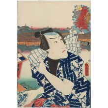 歌川国貞: Nihonbashi: (Actor Ichikawa Danjûrô VIII as) a Water Vendor (Mizu-uri), from the series Fifty-three Stations of the Tôkaidô Road (Tôkaidô gojûsan tsugi no uchi) - ボストン美術館