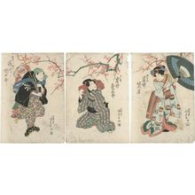 Japanischer Druck "Actors" von Utagawa Kunisada, 歌川国貞 (Utagawa Kunisada I (Toyokuni III))