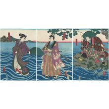 Utagawa Kunisada: Actors as Takasago, Jiraiya, and his lover - Museum of Fine Arts