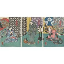 日本版画 "Actors" 由 Utagawa Kunisada, 歌川国貞 (Utagawa Kunisada I (Toyokuni III)) 创作