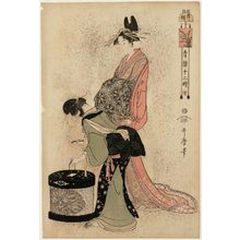 Kitagawa Utamaro: The Hour of the Chicken (Tori no koku), from the series The Twelve Hours in the Yoshiwara (Seirô jûni toki tsuzuki) - Museum of Fine Arts