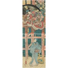 Utagawa Kunisada: Actors Iwai Kumesaburô III as Sakura-hime (T), Ichikawa Danjûrô VIII as Seigen (B) - Museum of Fine Arts