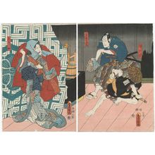 Utagawa Kunisada: Actors Ichikawa Kodanji IV as Sumabei, Bandô Hikosaburô IV as Nikki Kiyosuke (elsewhere Kiyonosuke) (R), See 