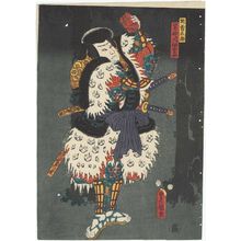 Utagawa Kunisada: Actor Arashi Rikan III as Jirai Tarô, actually Takekawa Iganosuke - Museum of Fine Arts