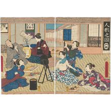 日本版画 "Ningyô no zu" 由 Utagawa Kunisada, 歌川国貞 (Utagawa Kunisada I (Toyokuni III)) 创作