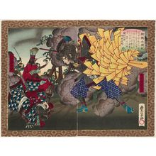 Utagawa Toyonobu: Menju Katsusuke and Yamada Shosuke, from the series Newly Selected Records of the Taikô Hideyoshi (Shinsen Taikôki) - Museum of Fine Arts