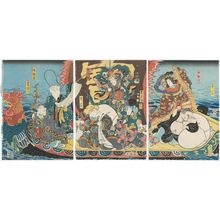 Utagawa Kunisada, 歌川国貞 (Utagawa Kunisada I (Toyokuni III))による浮世絵「Actors as the Seven Gods of Good Fortune」