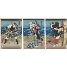 日本版画 "Actors" 由 Utagawa Kunisada, 歌川国貞 (Utagawa Kunisada I (Toyokuni III)) 创作