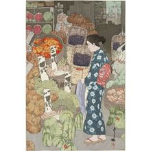 Yoshida Hiroshi: Greengrocery at Nezu (Nezu Shôjiki yaoya) - Museum of Fine Arts