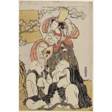 Isoda Koryusai: Dancer and Two Priests, from the Play Dôjô-ji - Museum of Fine Arts