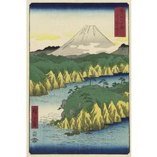 Utagawa Hiroshige: Lake at Hakone (Hakone no kosui), from the series Thirty-six Views of Mount Fuji (Fuji sanjûrokkei) - Museum of Fine Arts