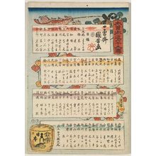 歌川国芳: Title page from the series Sixty-nine Stations of the Kisokaidô Road (Kisokaidô rokujûkyû eki, mokuroku) - ボストン美術館