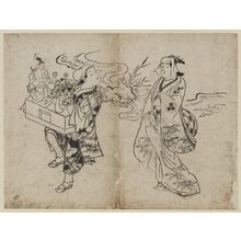 Japanese Print "Actors" by Okumura Masanobu, 奥村政信 (Okumura Masanobu)