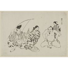 Japanese Print "The Naked Ebisu" by Okumura Masanobu, 奥村政信 (Okumura Masanobu)