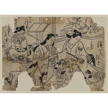 Estampe japonaise "Couple Holding Hands" par Okumura Masanobu, 奥村政信 (Okumura Masanobu)