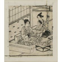 Nishikawa Sukenobu: Tuning up the samisens - Museum of Fine Arts