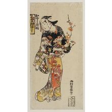西村重長: In the Style of a Mansion (Oyashiki fû), Center Sheet of a Triptych (Sanpukutsui chû) - ボストン美術館