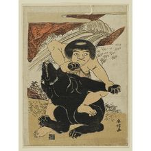 Yasunobu: Kintaro Wrestling a Bear - Museum of Fine Arts
