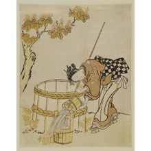 Suzuki Harunobu: Woman Filling a Bucket at a Well - Museum of Fine Arts