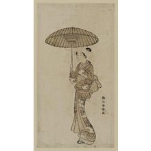 Suzuki Harunobu: Woman Walking under an Umbrella - Museum of Fine Arts