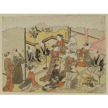 鈴木春信: The Sake Cup (Sakazuki)), sheet 4 of the series Marriage in Brocade Prints, the Carriage of the Virtuous Woman (Konrei nishiki misao-guruma), known as the Marriage series - ボストン美術館
