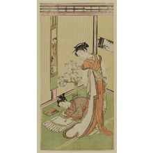 Suzuki Harunobu: Woman Watching a Young Man Writing a Letter - Museum of Fine Arts