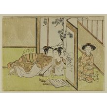 Suzuki Harunobu: Young Woman Eavesdropping on Lovers - Museum of Fine Arts