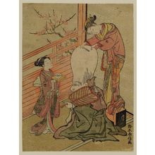 Suzuki Harunobu: Courtesan Shaving the Head of Fukurokuju - Museum of Fine Arts