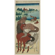 Katsushika Hokusai: Horses in Pasture - Museum of Fine Arts