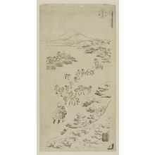 Katsushika Hokusai: Crossing the Ice on Lake Suwa in Shinano Province (Shinshû Suwa kosui kôri watari) - Museum of Fine Arts