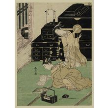 Suzuki Harunobu: Two Women by a Lacquer Cabinet, One Reading a Book - Museum of Fine Arts