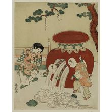 Suzuki Harunobu: Sima Guang, as a Boy, Saving Another Boy from Drowning in a Jar - Museum of Fine Arts