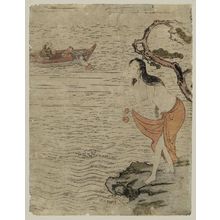 Suzuki Harunobu: Awabi Diver Wringing Out Her Skirt - Museum of Fine Arts