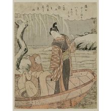 鈴木春信: Couple in a Boat; Parody of the Ukifune Chapter of the Tale of Genji - ボストン美術館