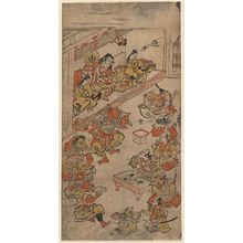 鳥居清倍: The Banquet of the Shutendôji, [No. 5] from an untitled series of the adventures of Yorimitsu - ボストン美術館