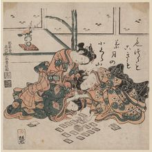 Ishikawa Toyonobu: Young Women Playing Karuta - Museum of Fine Arts