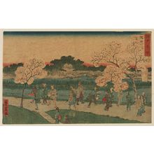 二歌川広重: Cherry Blossoms in Full Bloom along the Sumida River (Sumidagawa manka), from the series Famous Places in Edo (Edo meisho) - ボストン美術館