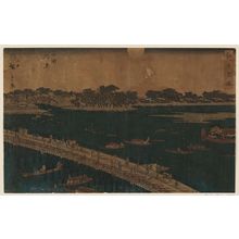 二歌川広重: Cooling Off at Ryôgoku Bridge (Ryôgoku nôryô), from the series Famous Places in Edo (Edo meisho) - ボストン美術館
