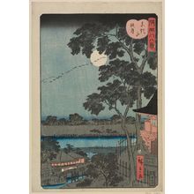 二歌川広重: Autumn Moon at Matsuchiyama (Matsuchiyama no shûgetsu), from the series Eight Views of the Sumida River (Sumidagawa hakkei) - ボストン美術館