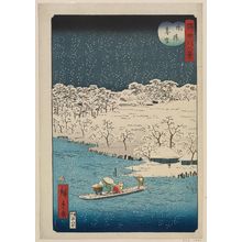 二歌川広重: Twilight Snow at Hashiba (Hashiba bosetsu), from the series Eight Views of the Sumida River (Sumidagawa hakkei) - ボストン美術館