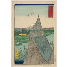 Utagawa Hiroshige II, 二歌川広重 (Utagawa Hiroshige II (Shigenobu))による浮世絵「The Bay at Haneda (Haneda no ura), from the series Thirty-six Views of Mount Fuji (Fuji sanjûrokkei)」