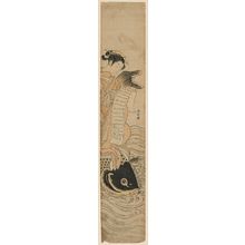 Suzuki Harunobu: Courtesan Riding a Carp and Reading a Letter; Parody of the Immortal Qin Gao - Museum of Fine Arts