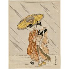 鈴木春信: Two Women Returning from the Bath in Snow - ボストン美術館