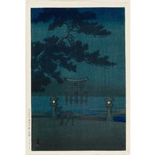 川瀬巴水: Misty Night at Miyajima (Oboroyo [Miyajima]), from the series Souvenirs of Travel II (Tabi miyage dai nishû) - ボストン美術館