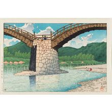 Japanese Print "The Kintai Bridge in Suô Province (Suô Kintaikyô), from the series Souvenirs of Travel III (Tabi miyage dai sanshû)" by Kawase Hasui, 川瀬巴水 (Kawase Hasui)