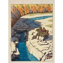 Japanese Print "Nezame on the Kiso River (Kiso no Nezame), from the series Selected Views of Japan (Nihon fûkei senshû)" by Kawase Hasui, 川瀬巴水 (Kawase Hasui)