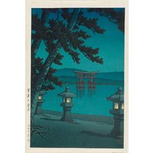 川瀬巴水: Moonlit Night at Miyajima (Miyajima no tsukiyo) - ボストン美術館