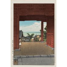 川瀬巴水: Tamon-ji Temple at Hamahagi, Awa Province (Bôshû Hamahagi Tamon-ji) - ボストン美術館